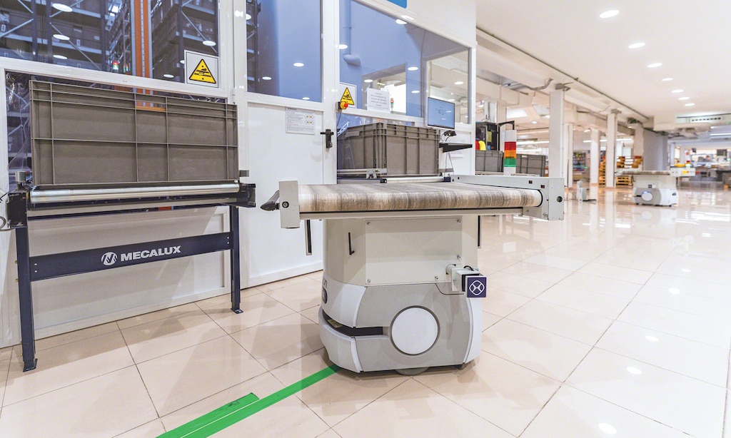 Los robots AIV se conectan con el SGA para trasladar la mercadería hasta el destino requerido