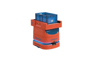 El AMR 100 con transportador traslada cargas ligeras como cajas y paquetes