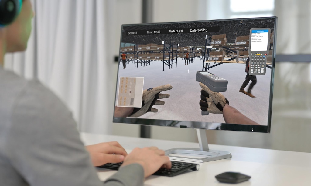 WarehouseGame Training es un depósito virtual altamente realista