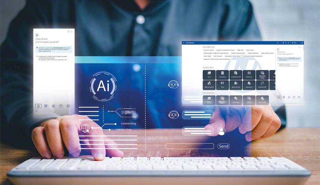 Easy AI de Mecalux permite a los usuarios interactuar mediante un chat capaz de interpretar y responder preguntas complejas