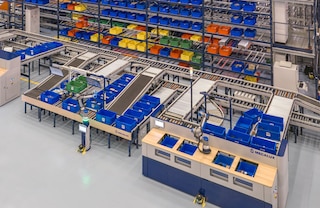 El robot de preparación de pedidos se integra perfectamente con diferentes sistemas de almacenamiento automático